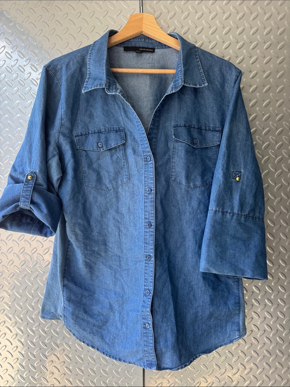 Washed Blue Denim Shirt - Men